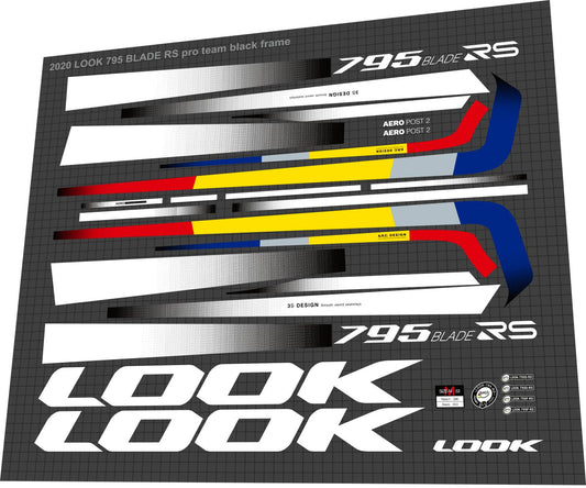 LOOK 795 (2020) Blade RS Pro Team Frame Decal Set - Bike Decal Replace