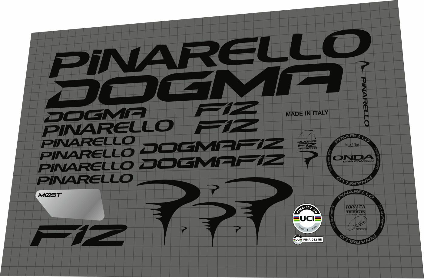 PINARELLO Dogma (2020) F12 Frame Decal Set