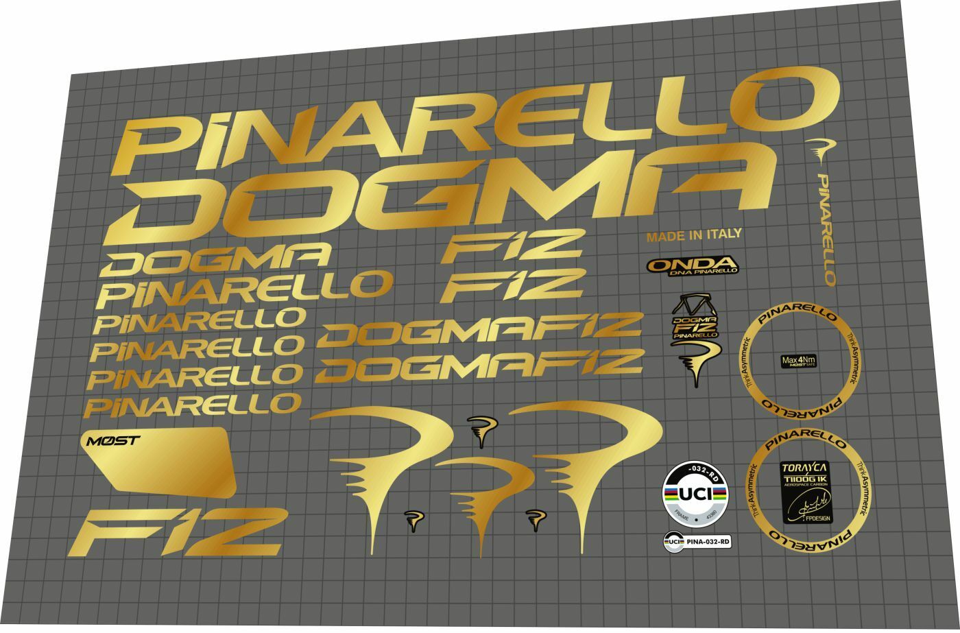 PINARELLO Dogma (2020) F12 Frame Decal Set
