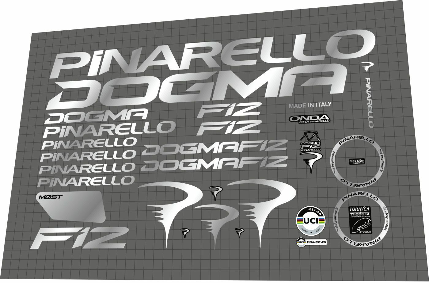 PINARELLO Dogma (2020) F12 Frame Decal Set