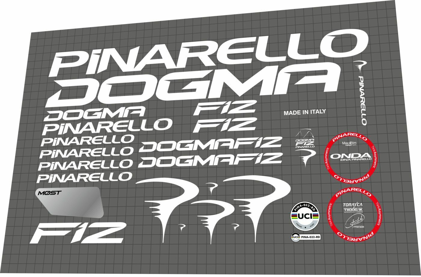 PINARELLO Dogma (2020) F12 Frame Decal Set