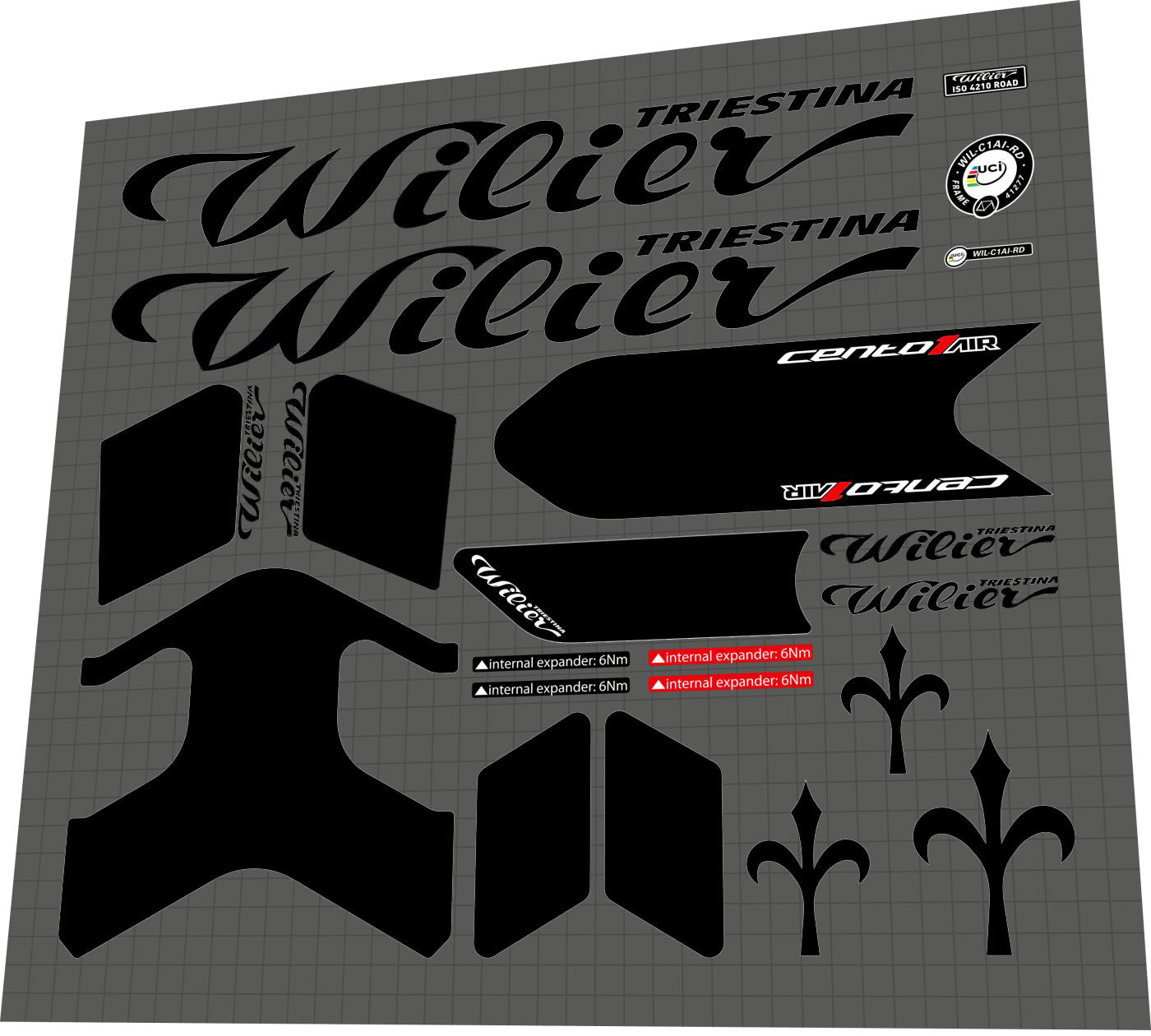 WILIER TRIESTINA Cento 1 Air (2020) Frame Decal Set