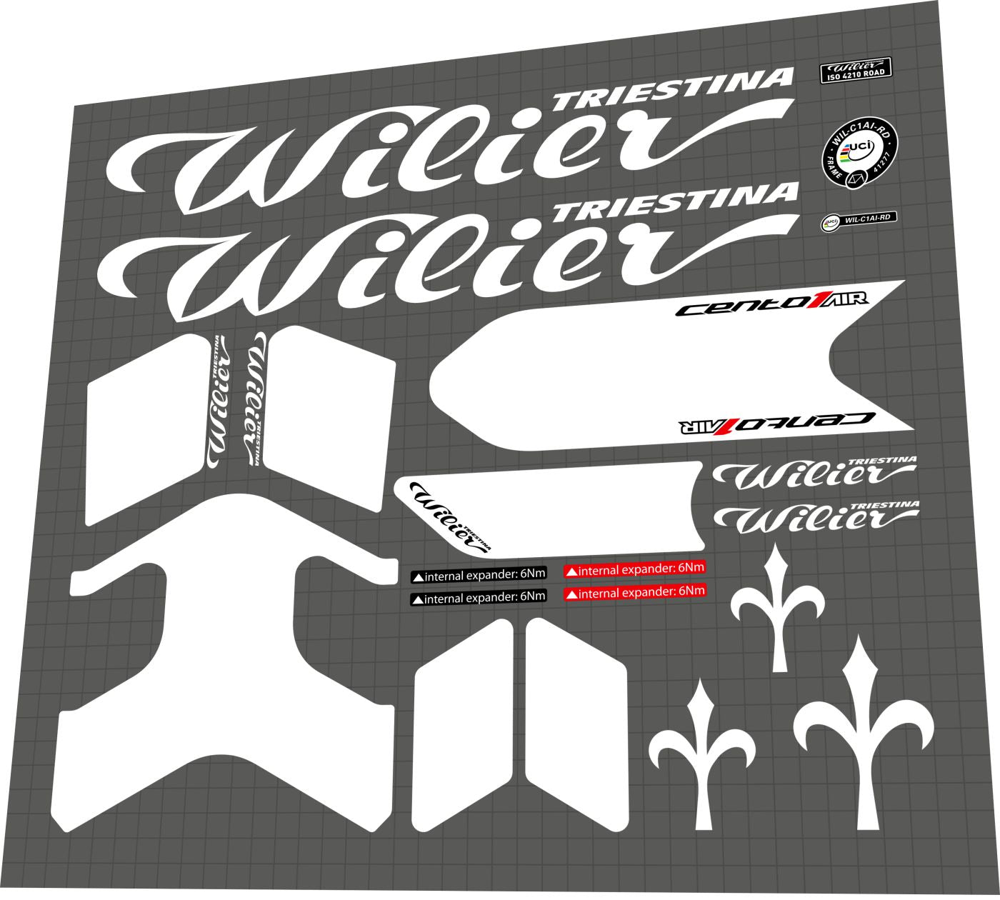 WILIER TRIESTINA Cento 1 Air (2020) Frame Decal Set