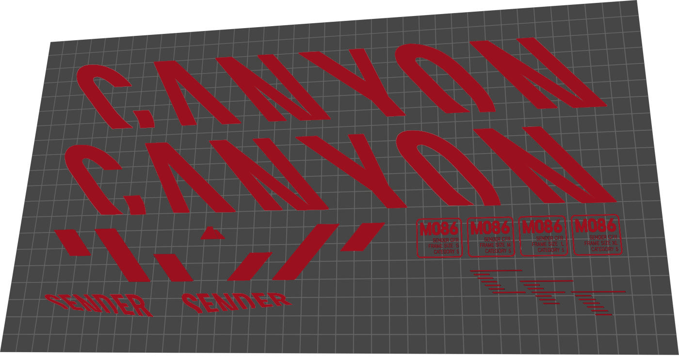 CANYON Sender (2021) CFR Frame Decal Set