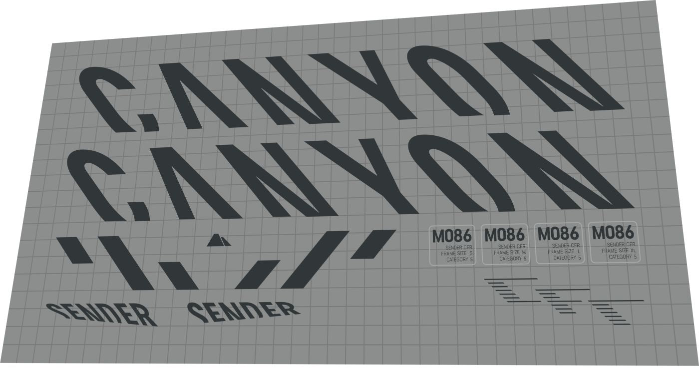 CANYON Sender (2021) CFR Frame Decal Set