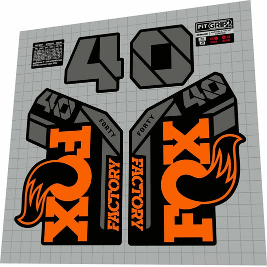 FOX Factory (2021) 40 Fork Decal Set - Bike Decal Replace