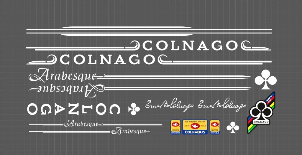 COLNAGO Arabesque (1984) 30th Anniversary Frame Decal Set