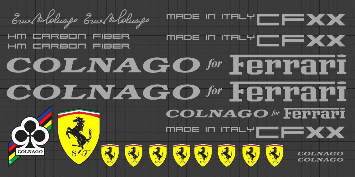COLNAGO for Ferrari CFXX (2010) Frame Decal Set - Bike Decal Replace