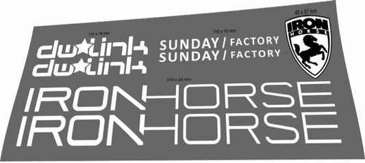 IRON HORSE Sunday Factory Frame Decal Set - Bike Decal Replace