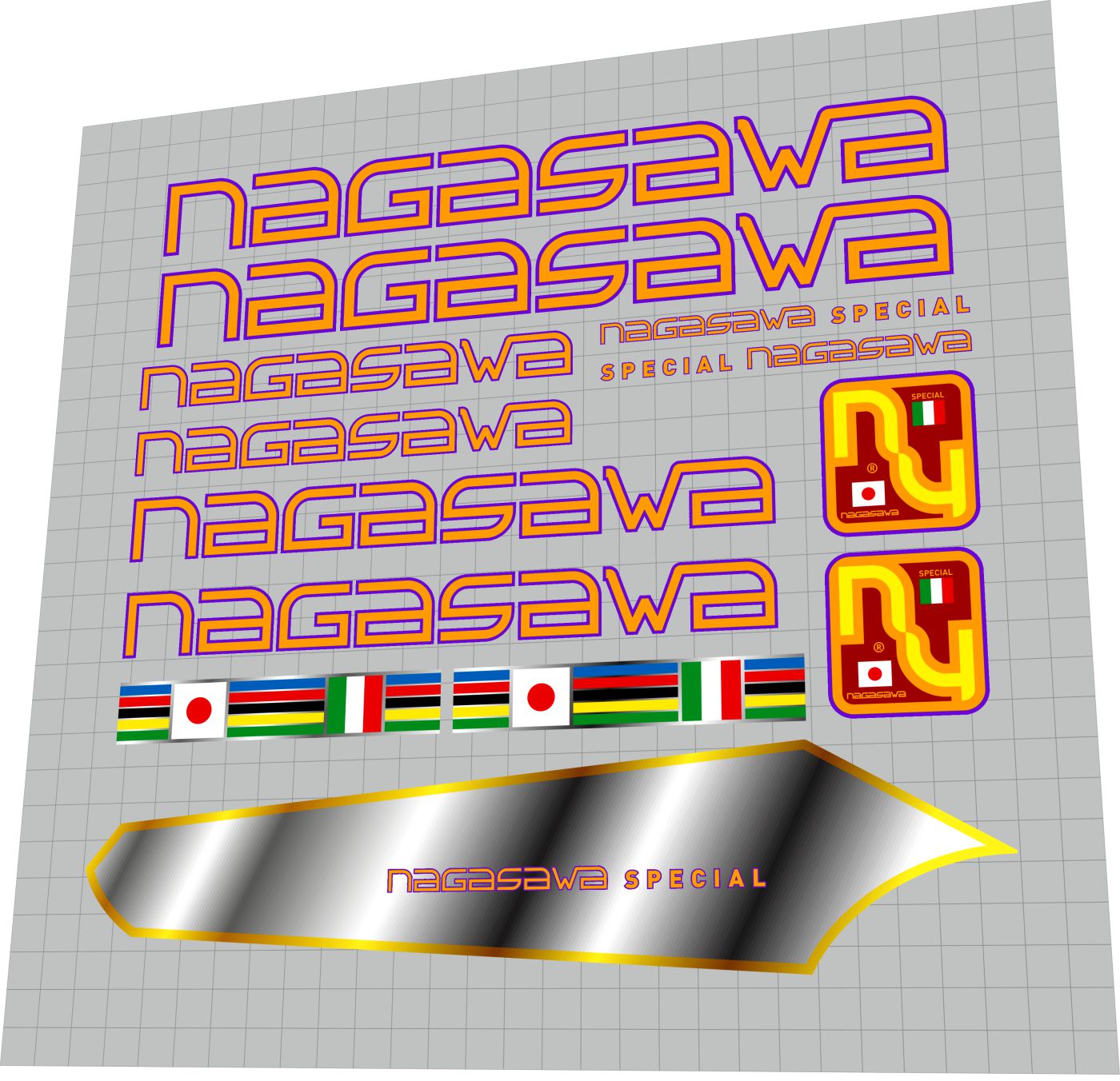 NAGASAWA Special Frame Decal Set