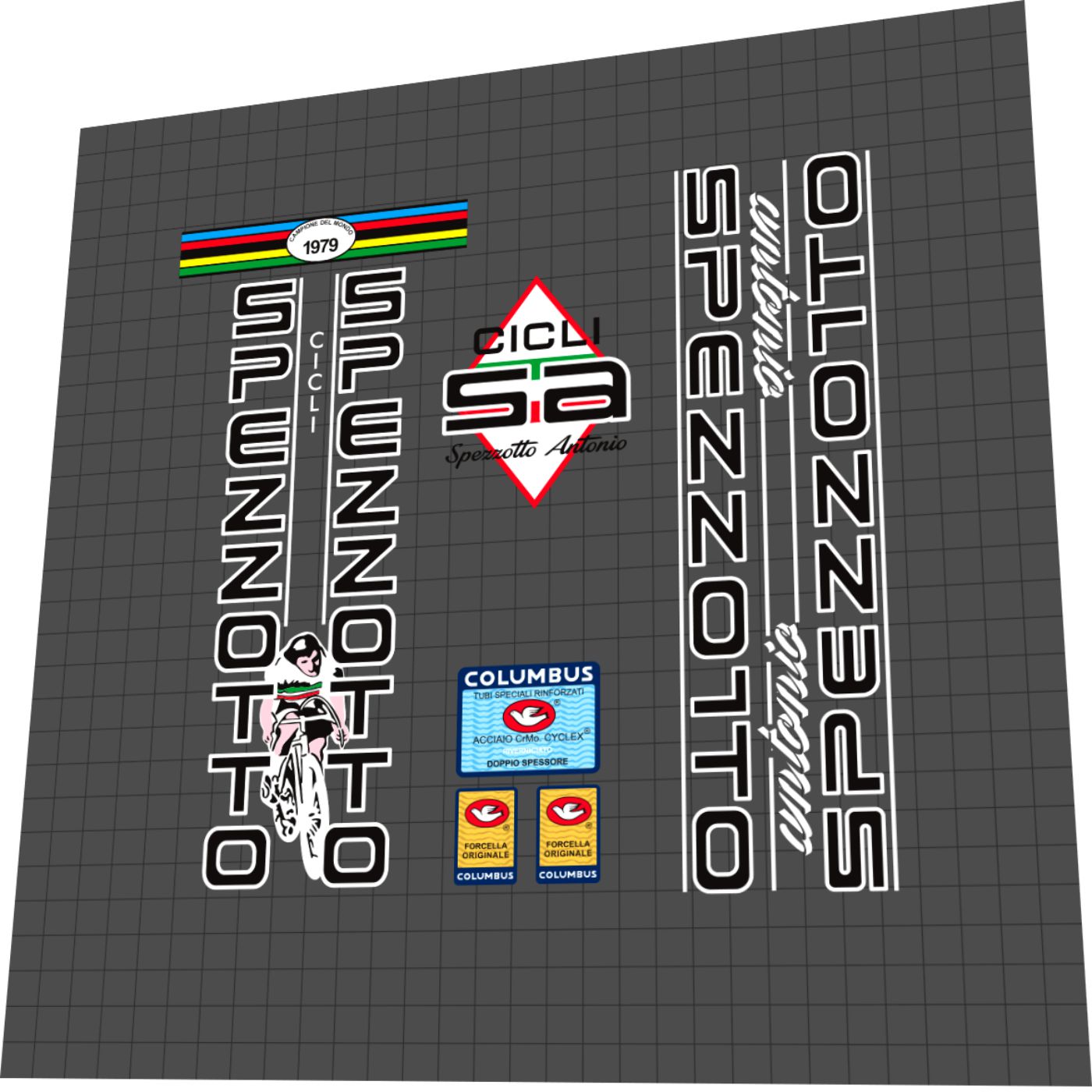 SPEZZOTTO (1980s) Antonio Frame Decal Set