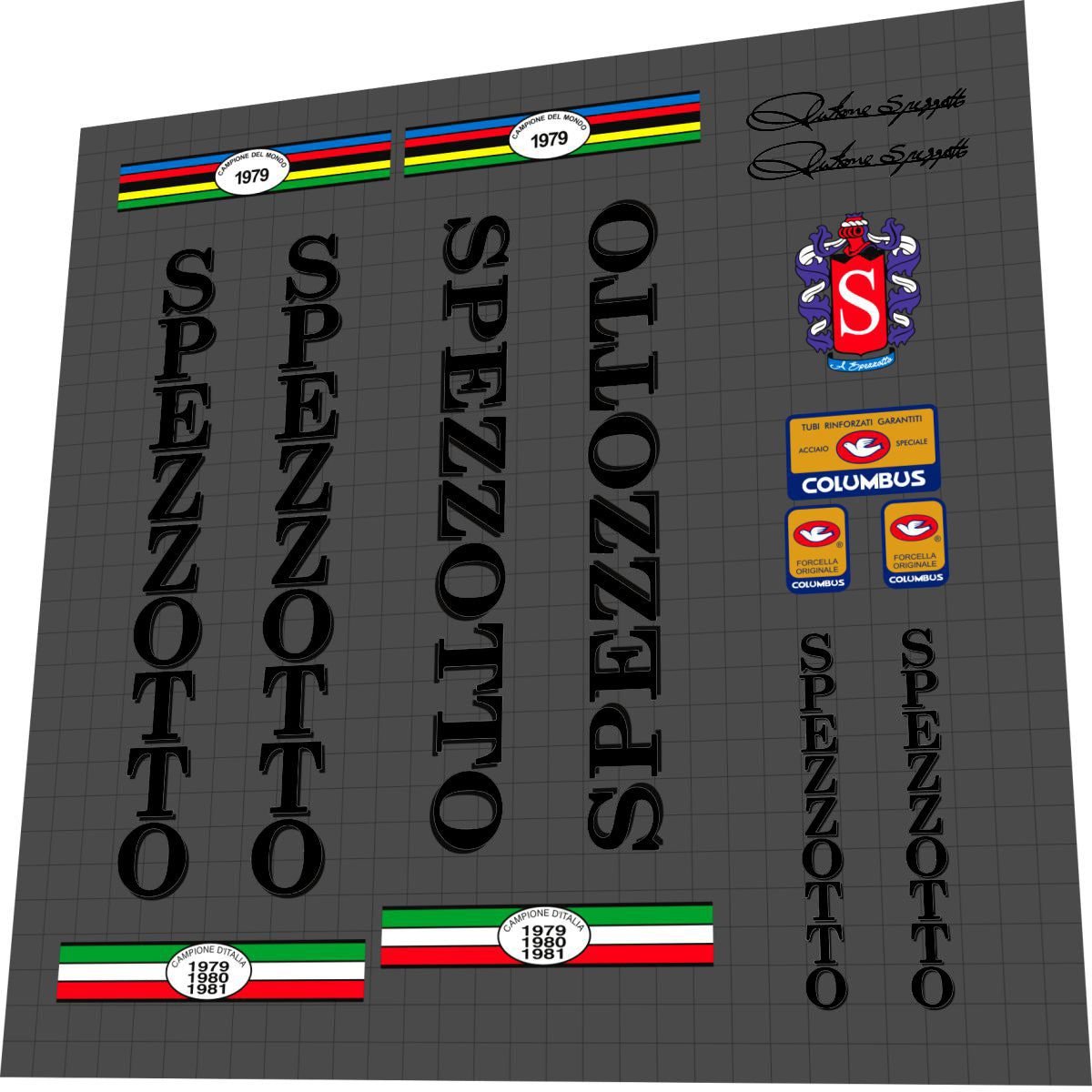 SPEZZOTTO (1980s) Frame Decal Set
