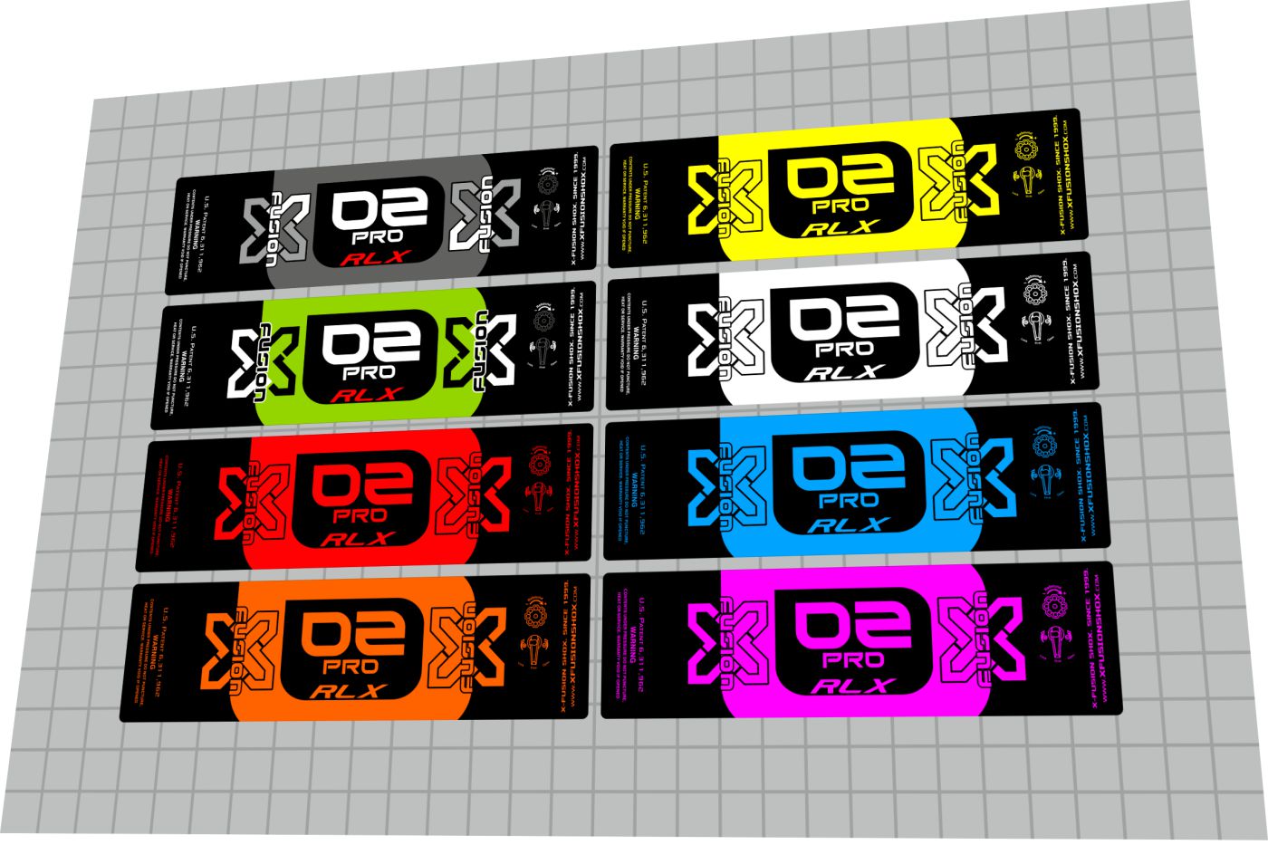 XFUSION O2 Pro RLX Rear Shock Decal Set - Bike Decal Replace