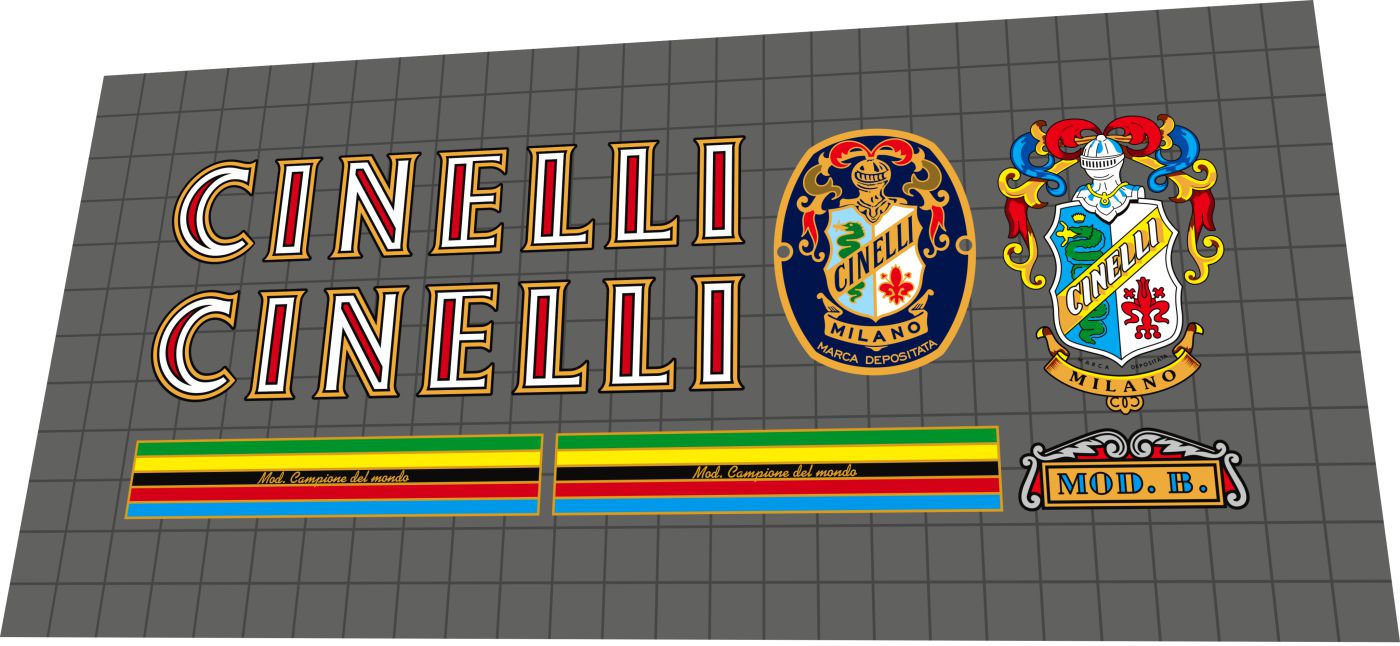 CINELLI Modello B (1960s) Frame Decal Set - Bike Decal Replace