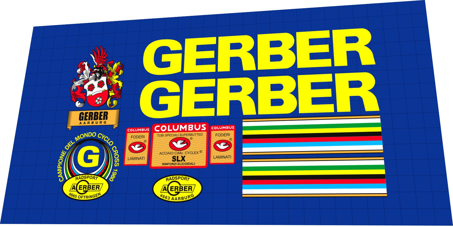 GERBER Cyclo-Cross (1978-1981) Frame Decal Set - Bike Decal Replace