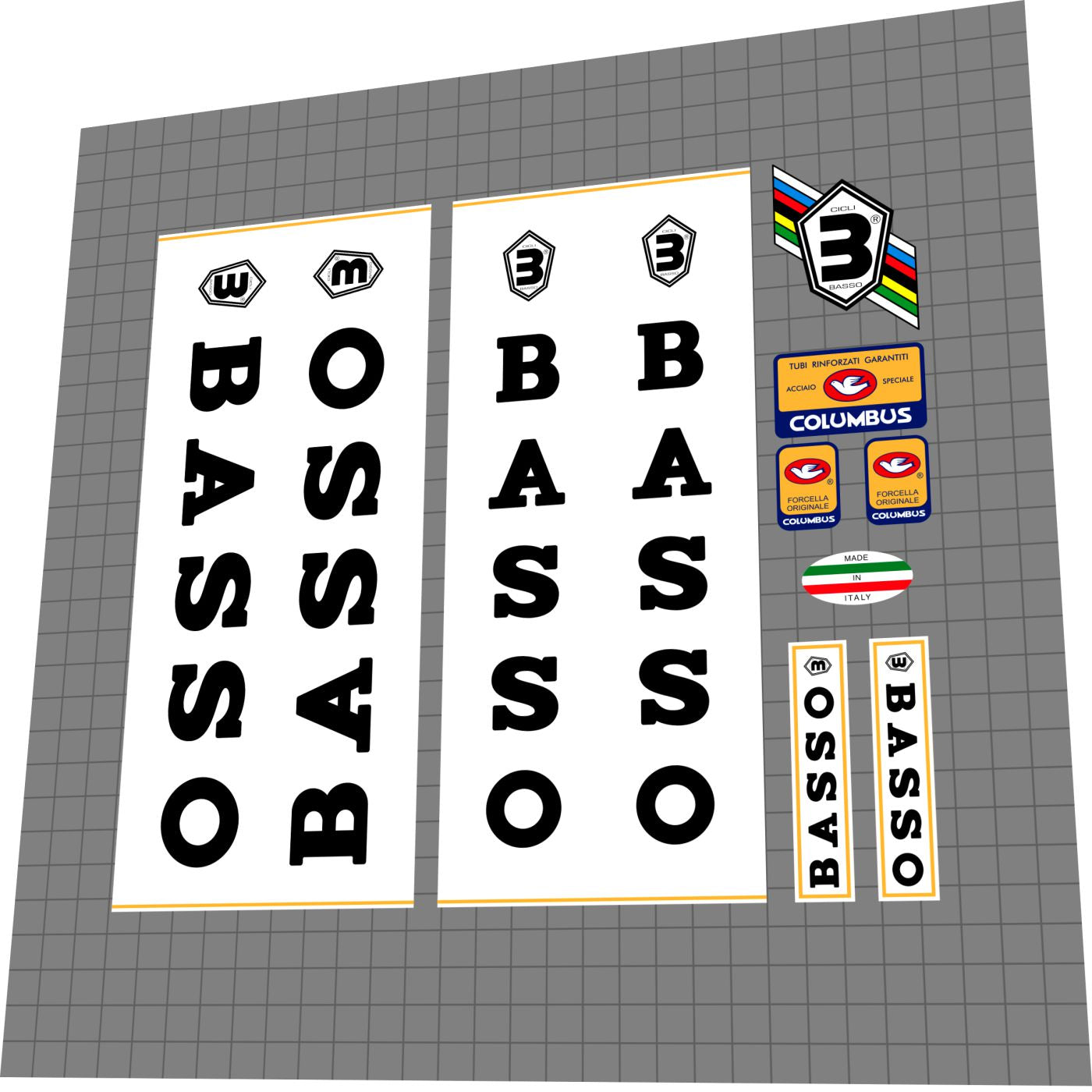 BASSO Gap (1984) Frame Decal Set - Bike Decal Replace