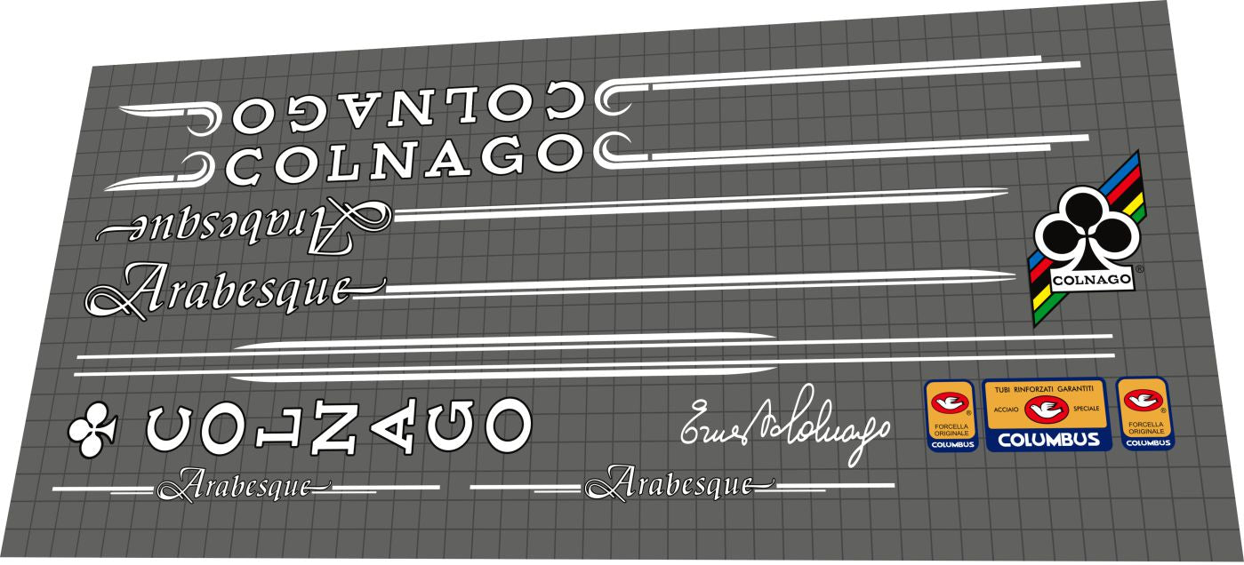 COLNAGO Arabesque (1984) 30th Anniversary Frame Decal Set - Bike Decal Replace