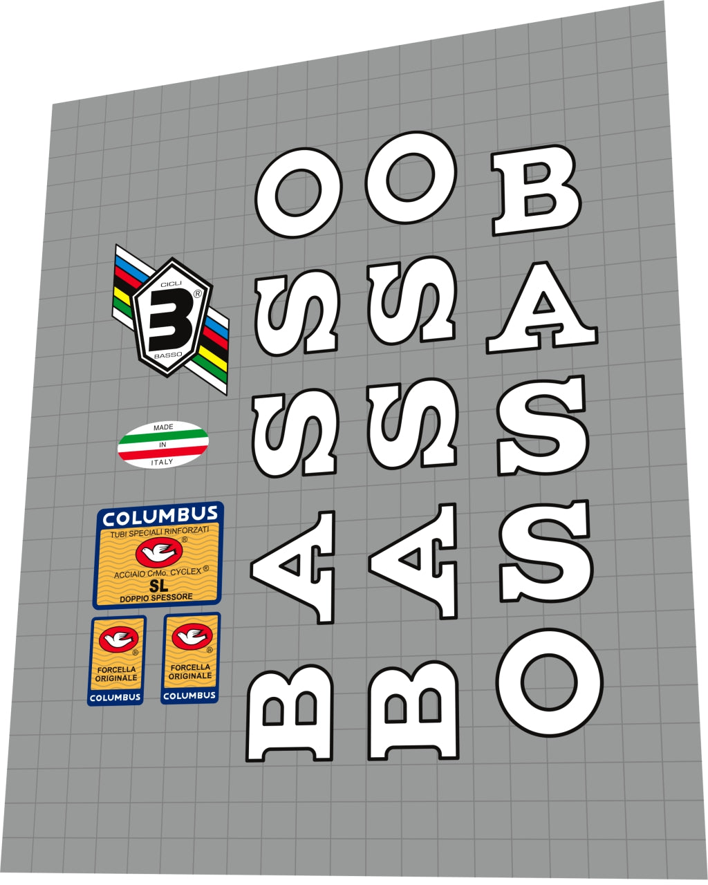BASSO Gap (1990) Frame Decal Set - Bike Decal Replace