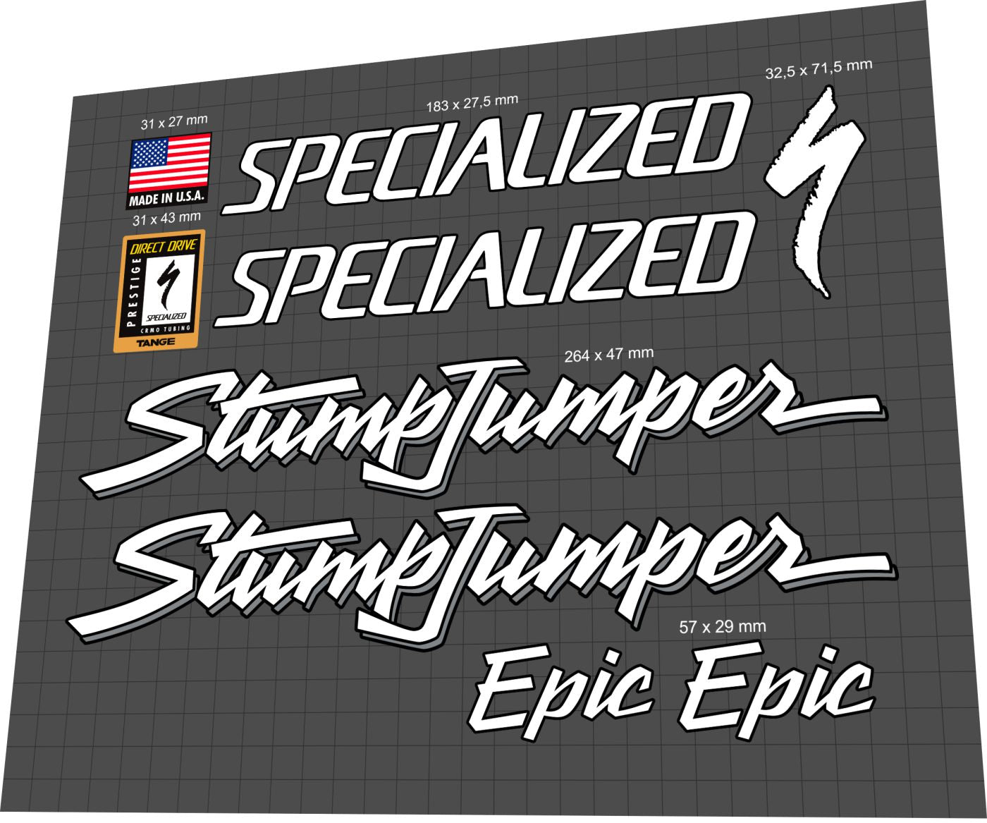 SPECIALIZED Stumpjumper (1991) Epic Frame Decal Set