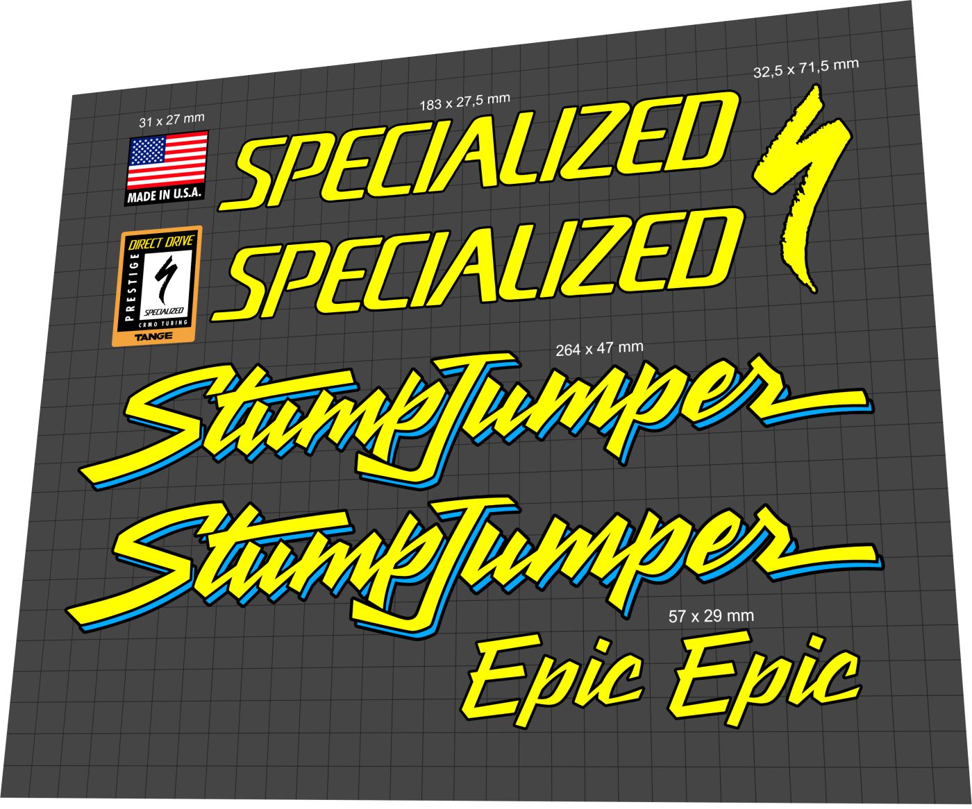 SPECIALIZED Stumpjumper (1991) Epic Frame Decal Set