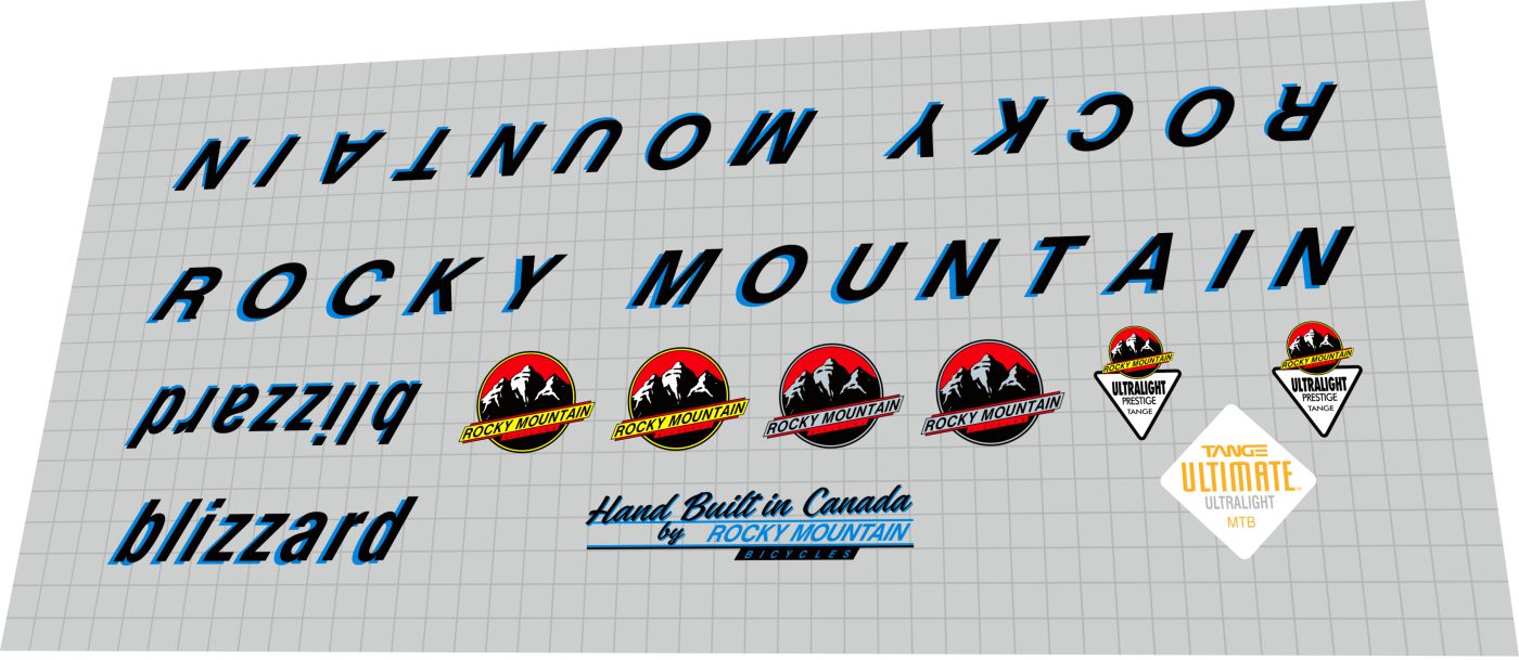 ROCKY MOUNTAIN Blizzard (1994) Frame Decal Set
