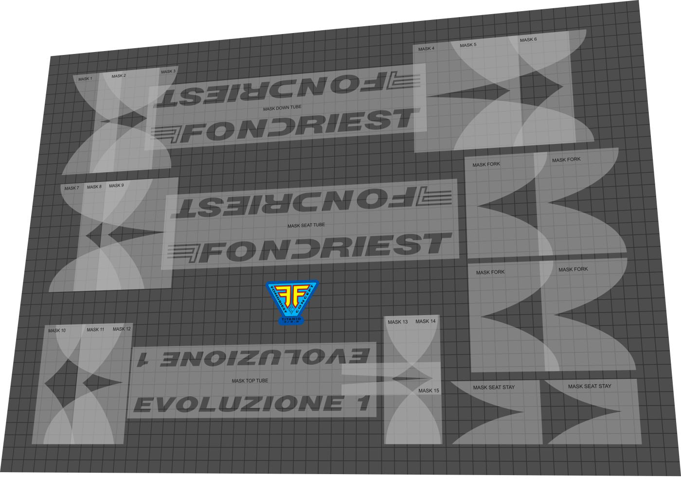 FONDRIEST Evoluzione 1 (1995) Frame Decal Set