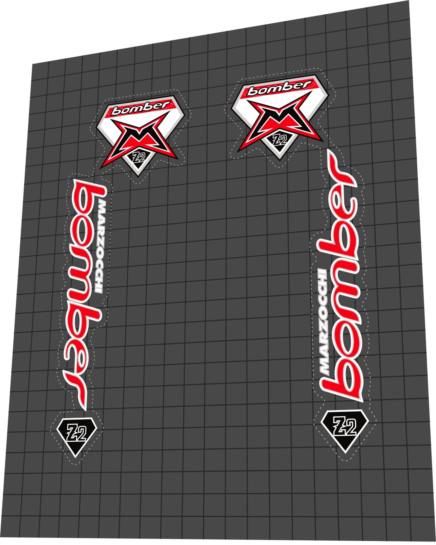MARZOCCHI Bomber (1996-1997) Z2 Fork Decal Set - Bike Decal Replace