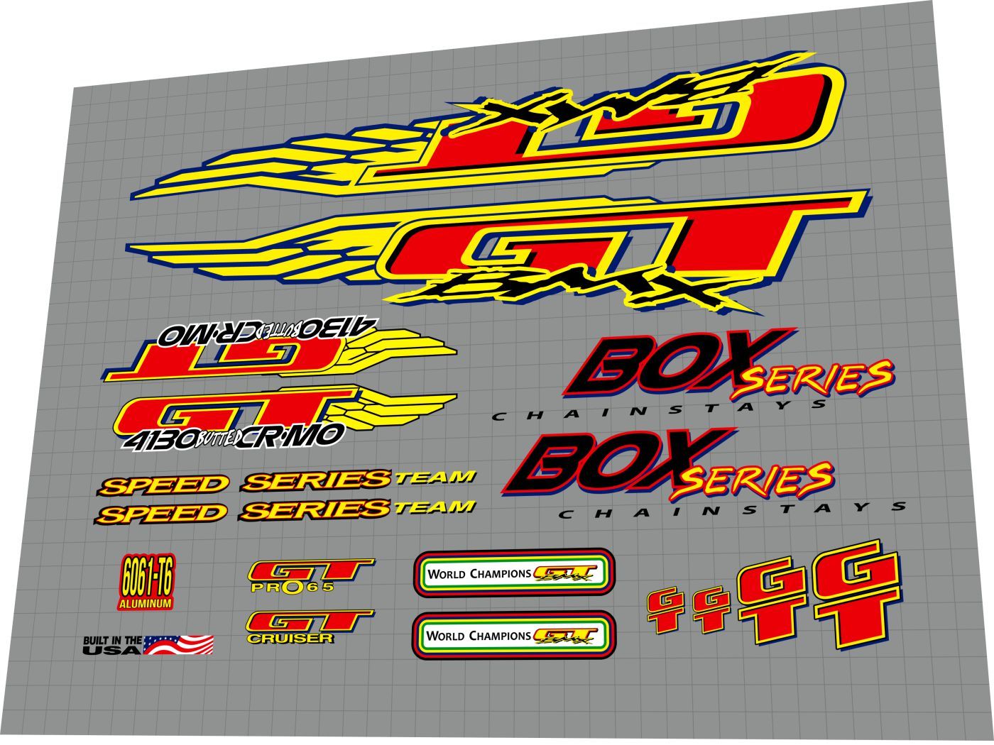 GT Speed Series (1997) Team Frame Decal Set