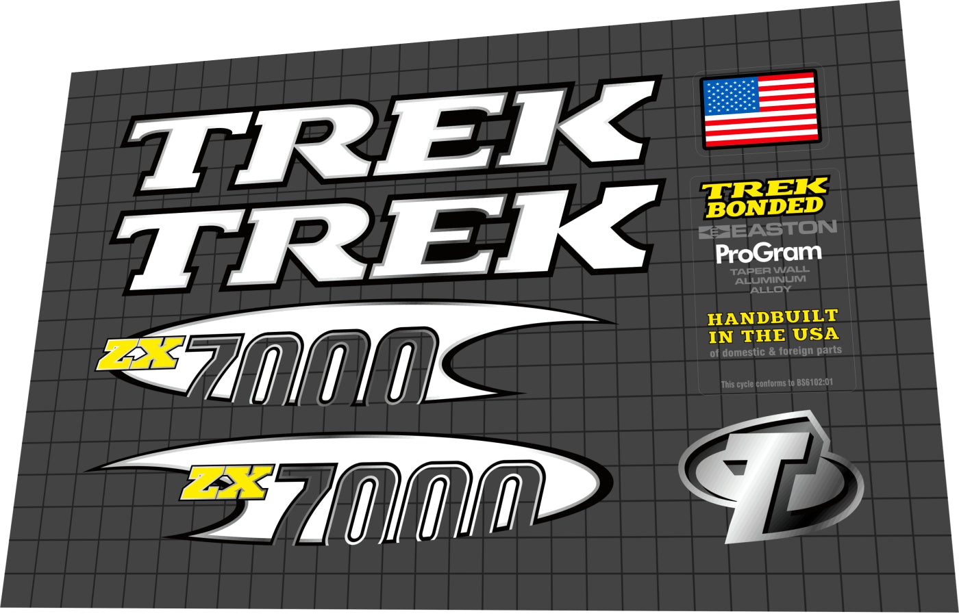 TREK 7000 SHX (1997) Frame Decal Set