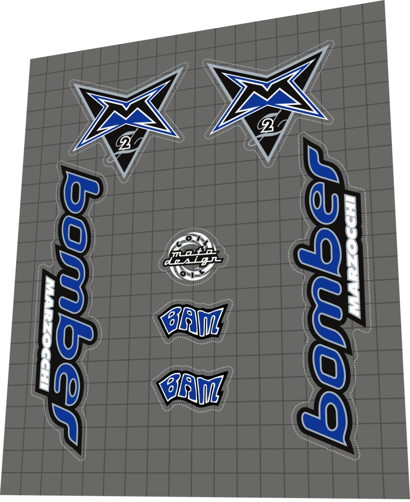 MARZOCCHI Bomber (1998) BAM Z2 Fork Decal Set - Bike Decal Replace
