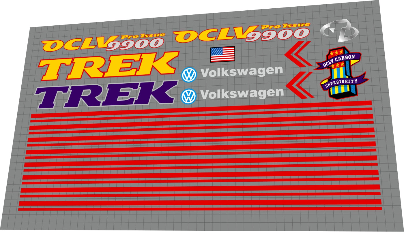 TREK 9900 (1998) OCLV Pro Issue Frame Decal Set