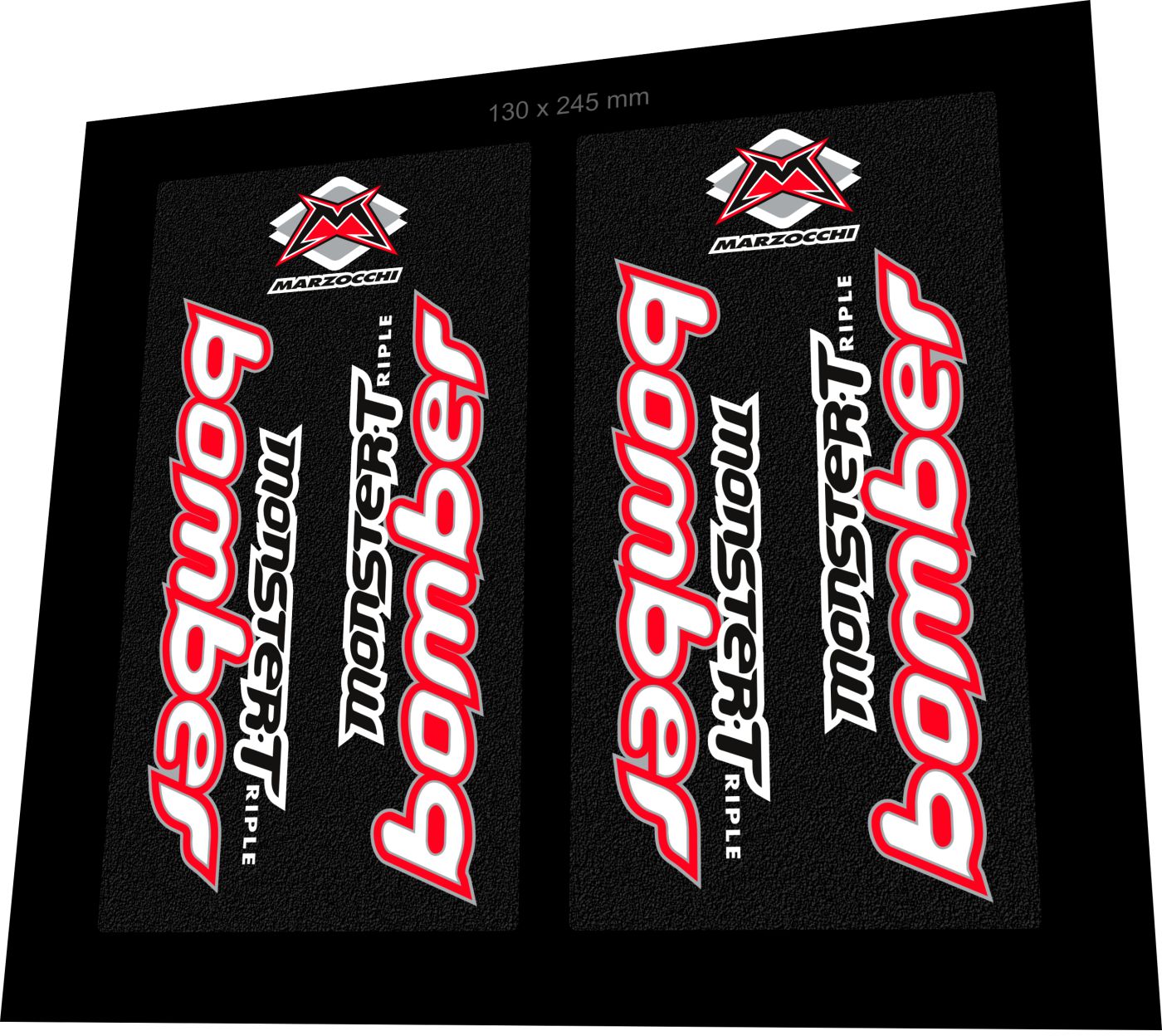 MARZOCCHI Bomber (1999) Monster Triple Fork Decal Set - Bike Decal Replace