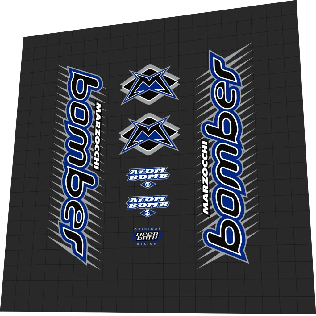 marzocchi bomber z2 schutzblech MARZOCCHI Bomber Atom Bomb Z2 (1999) Fork Decal Set – Bike Decal Replace