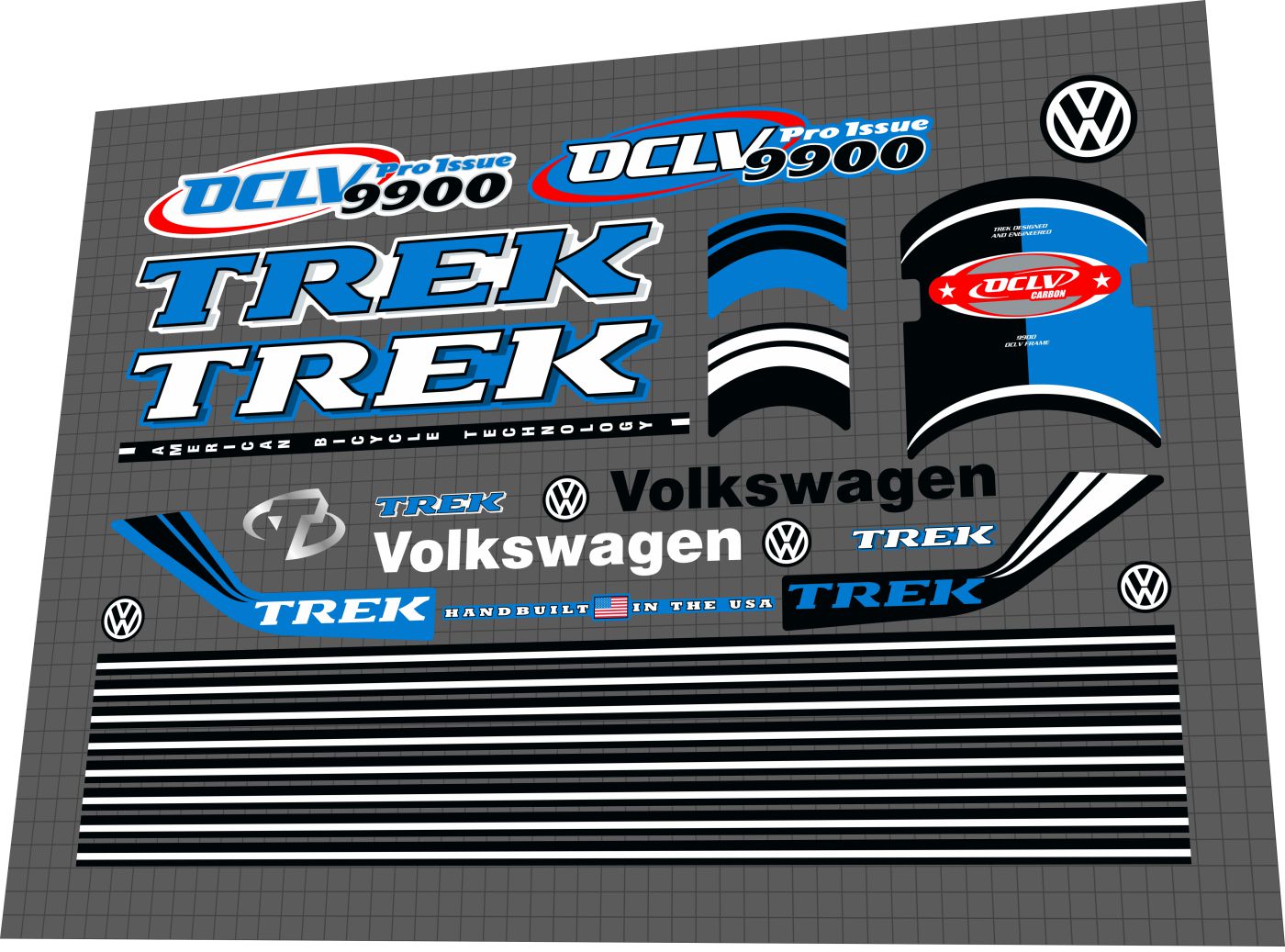TREK 9900 (1999) OCLV Pro Issue Frame Decal Set