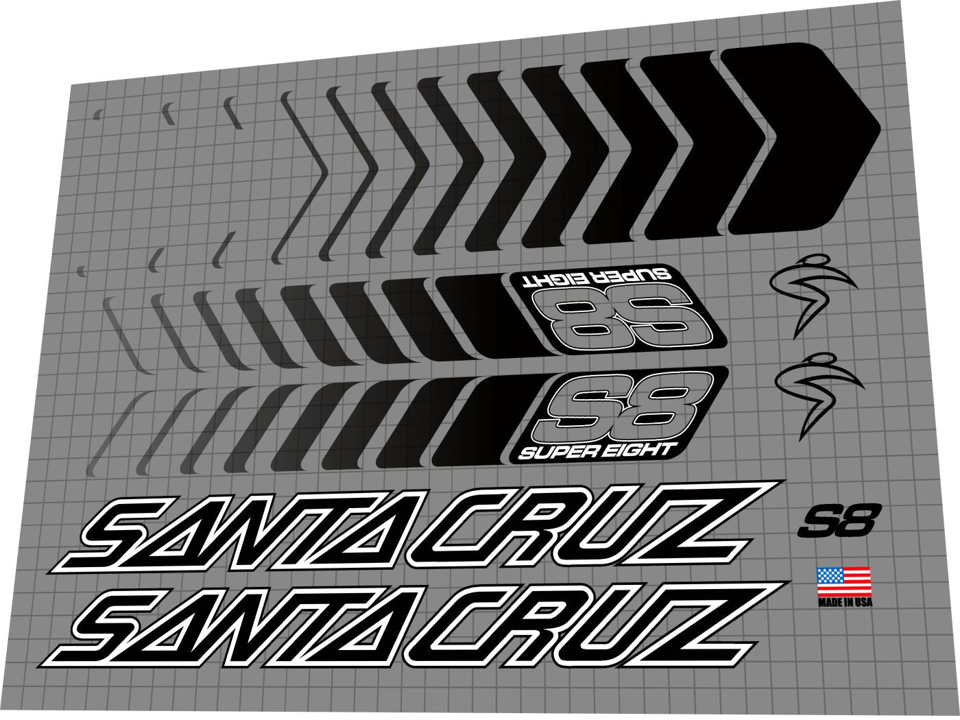 SANTA CRUZ Super 8 (2000-2002) Frame Decal Set