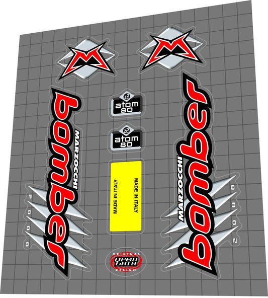 MARZOCCHI Bomber (2000) Atom Race Z2 Fork Decal Set - Bike Decal Replace