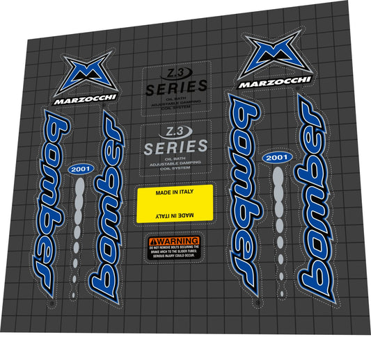 MARZOCCHI Bomber (2001) Series Z3 Fork Decal Set - Bike Decal Replace
