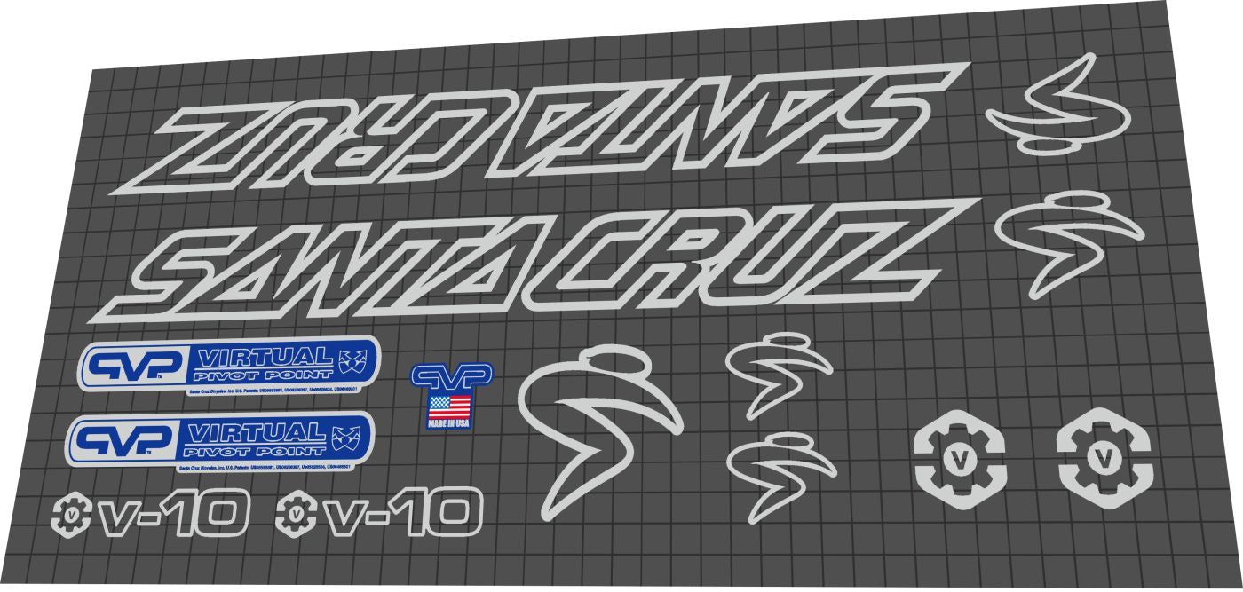 SANTA CRUZ V10 1 (2002-2004) Frame Decal Set