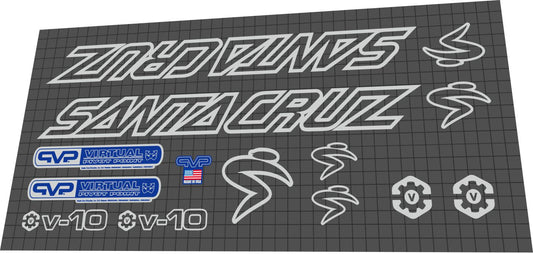 SANTA CRUZ V10 1 (2002-2004) Frame Decal Set - Bike Decal Replace