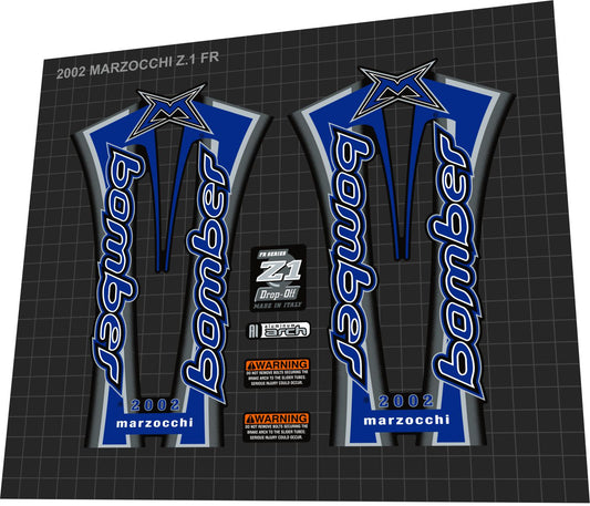 MARZOCCHI Bomber (2002) Drop Off Z1 Fork Decal Set - Bike Decal Replace