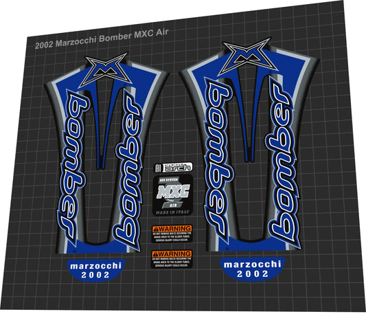 MARZOCCHI Bomber (2002) MXC Air Fork Decal Set - Bike Decal Replace