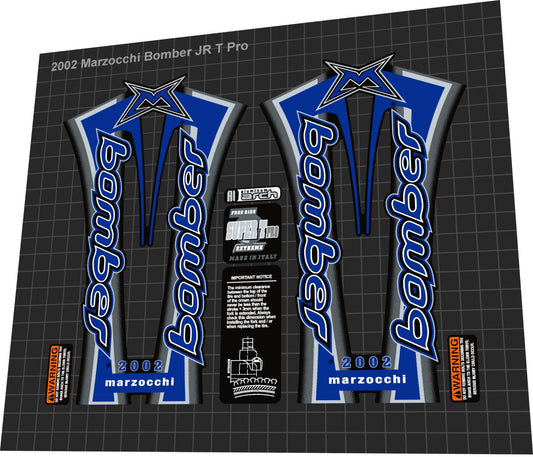 MARZOCCHI Bomber (2002) Super T Pro Fork Decal Set - Bike Decal Replace