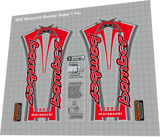 MARZOCCHI Bomber (2002) Super T Pro Fork Decal Set - Bike Decal Replace