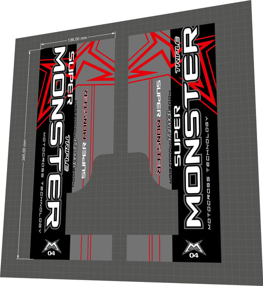 MARZOCCHI Bomber (2004) Super Monster Triple Fork Decal Set - Bike Decal Replace