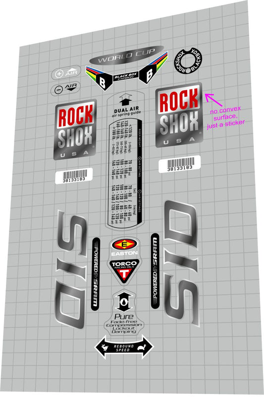 ROCKSHOX SID (2004) World Cup Fork Decal Set - Bike Decal Replace