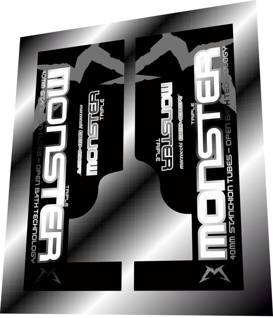MARZOCCHI Bomber (2005) Monster Triple Fork Decal Set - Bike Decal Replace