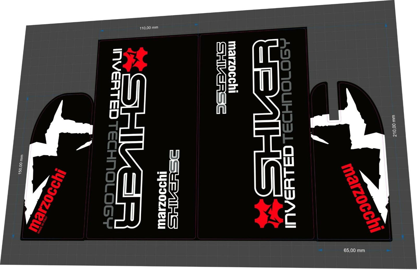 MARZOCCHI Shiver (2005) SC Fork Decal Set - Bike Decal Replace