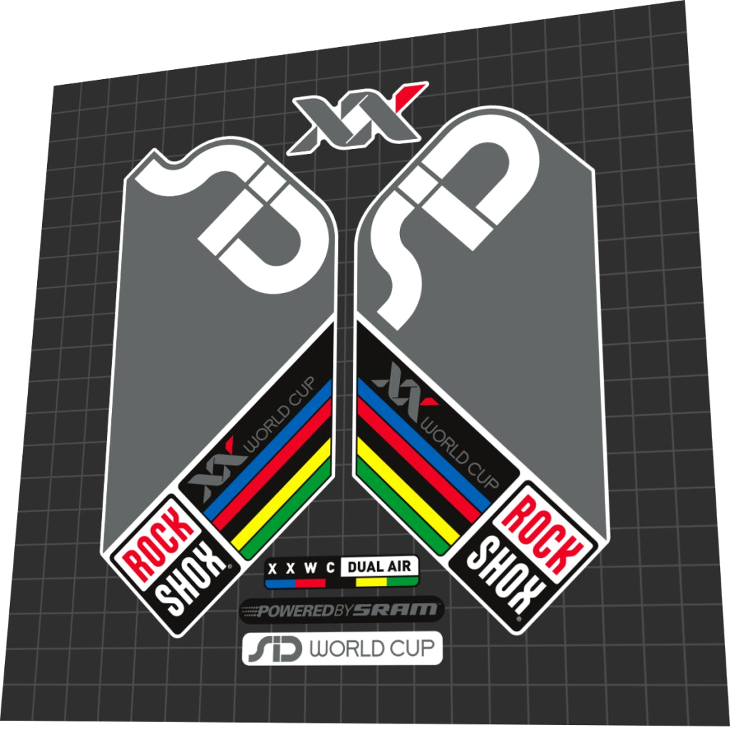ROCKSHOX SID (2008) XX World Cup Fork Decal Set - Bike Decal Replace