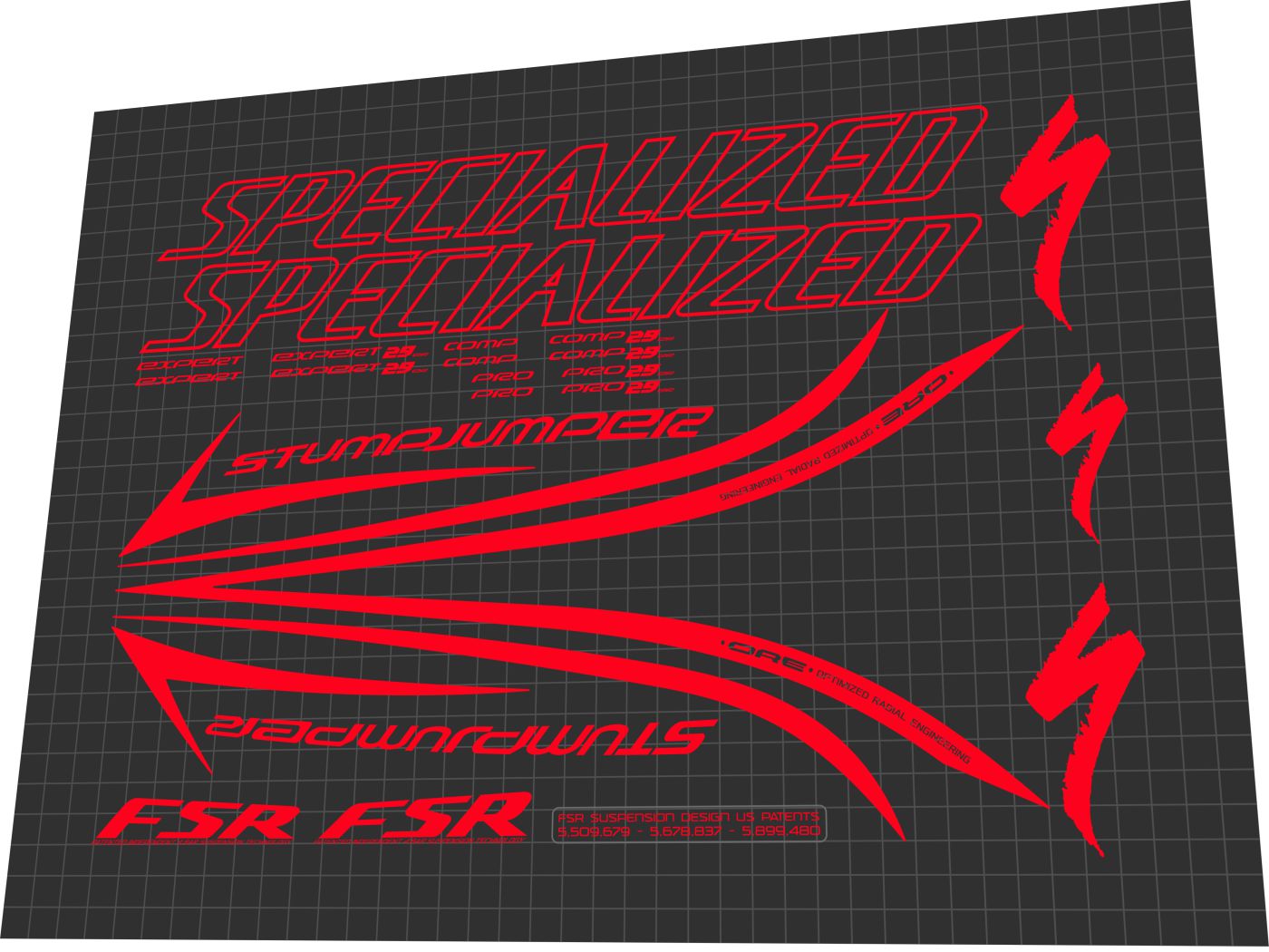 SPECIALIZED Stumpjumper (2009) FSR Frame Decal Set