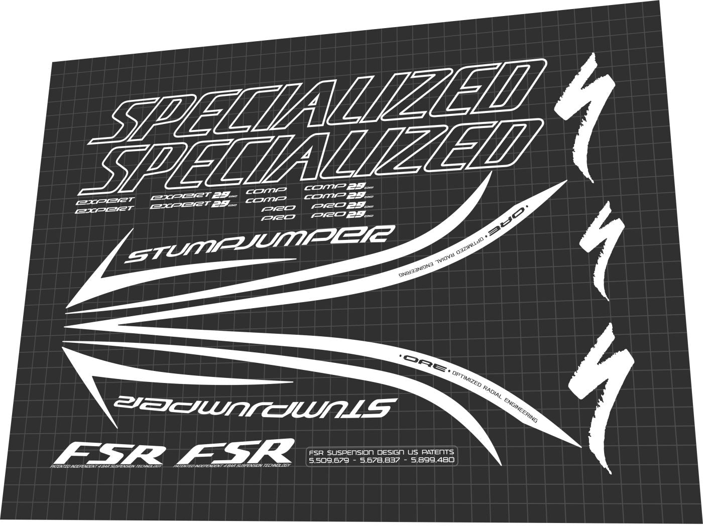 SPECIALIZED Stumpjumper (2009) FSR Frame Decal Set